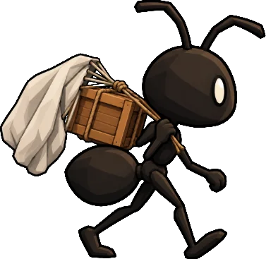 Squad ant carrying an airdrop crate